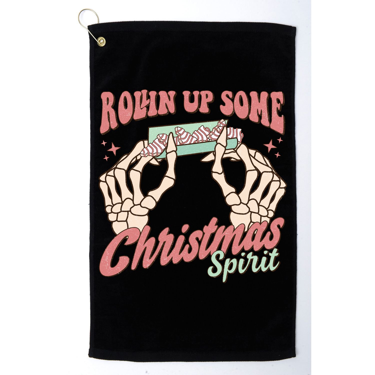 Rollin Up Some Christmas Spirit Funny Marijuana Golf Towel