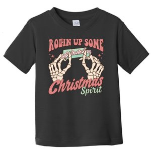 Rollin Up Some Christmas Spirit Funny Marijuana Toddler T-Shirt