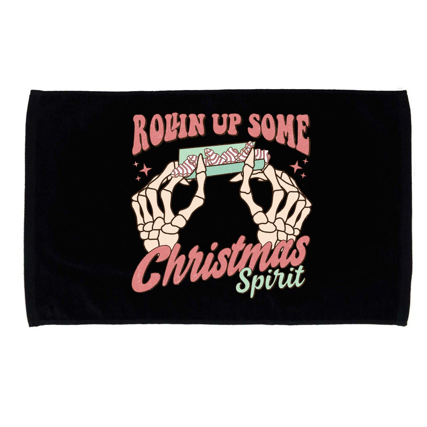 Rollin Up Some Christmas Spirit Funny Marijuana Microfiber Hand Towel