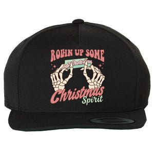 Rollin Up Some Christmas Spirit Funny Marijuana Wool Snapback Cap