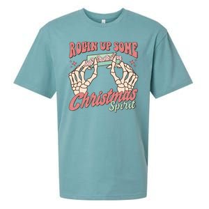 Rollin Up Some Christmas Spirit Funny Marijuana Sueded Cloud Jersey T-Shirt