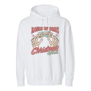 Rollin Up Some Christmas Spirit Funny Marijuana Garment-Dyed Fleece Hoodie