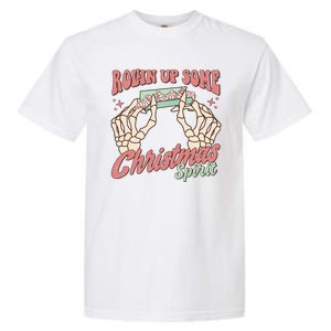 Rollin Up Some Christmas Spirit Funny Marijuana Garment-Dyed Heavyweight T-Shirt