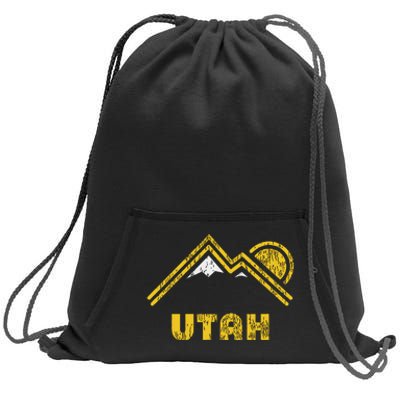 Retro Utah T Vintage Mountains Design Sweatshirt Cinch Pack Bag