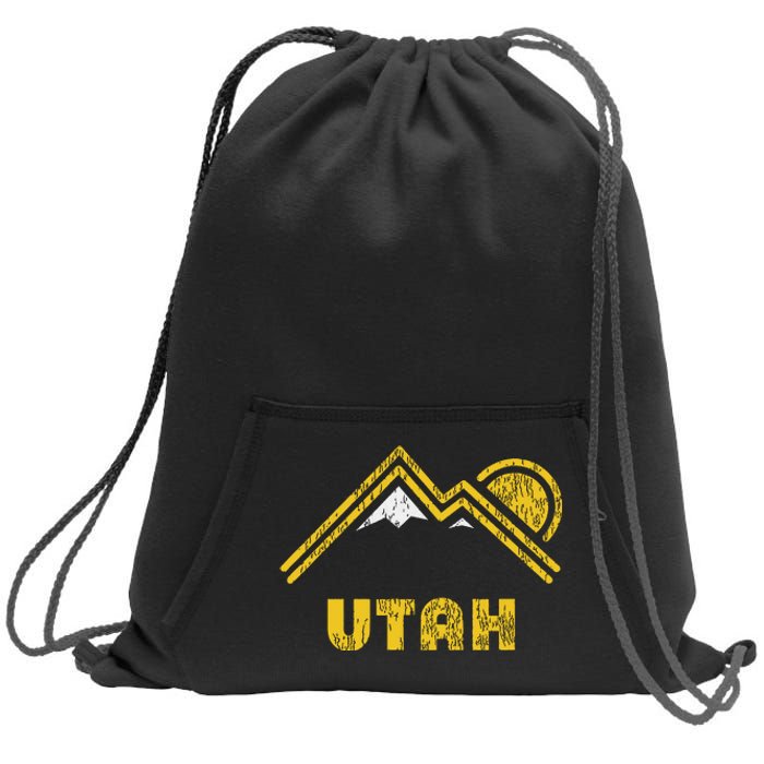 Retro Utah T Vintage Mountains Design Sweatshirt Cinch Pack Bag