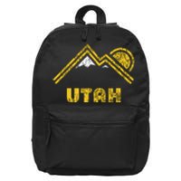 Retro Utah T Vintage Mountains Design 16 in Basic Backpack