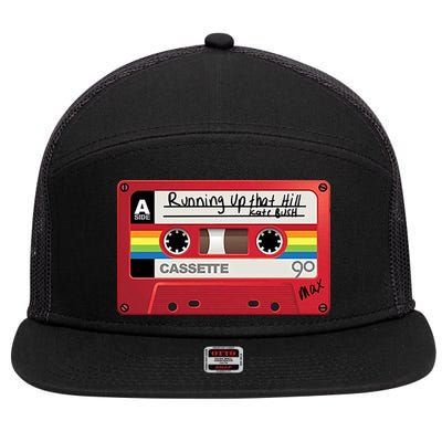 Running Up That Hill Cassette Kate Bush Vintage Retro LGBT 7 Panel Mesh Trucker Snapback Hat