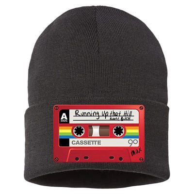 Running Up That Hill Cassette Kate Bush Vintage Retro LGBT Sustainable Knit Beanie