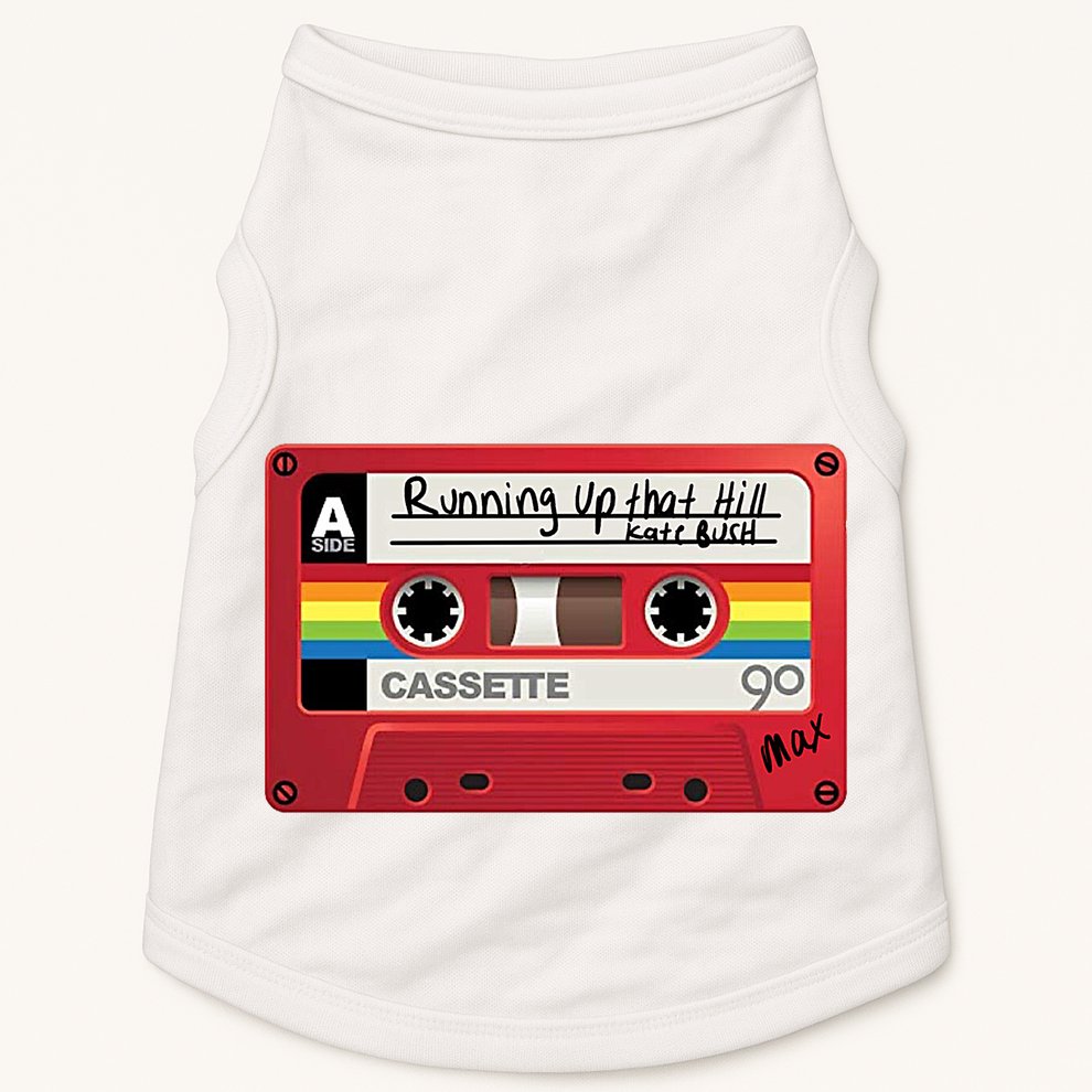 Running Up That Hill Cassette Kate Bush Vintage Retro LGBT Doggie Tank