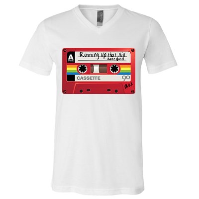 Running Up That Hill Cassette Kate Bush Vintage Retro LGBT V-Neck T-Shirt