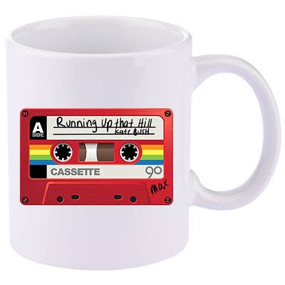Running Up That Hill Cassette Kate Bush Vintage Retro LGBT 11oz C Handle Ceramic Mug