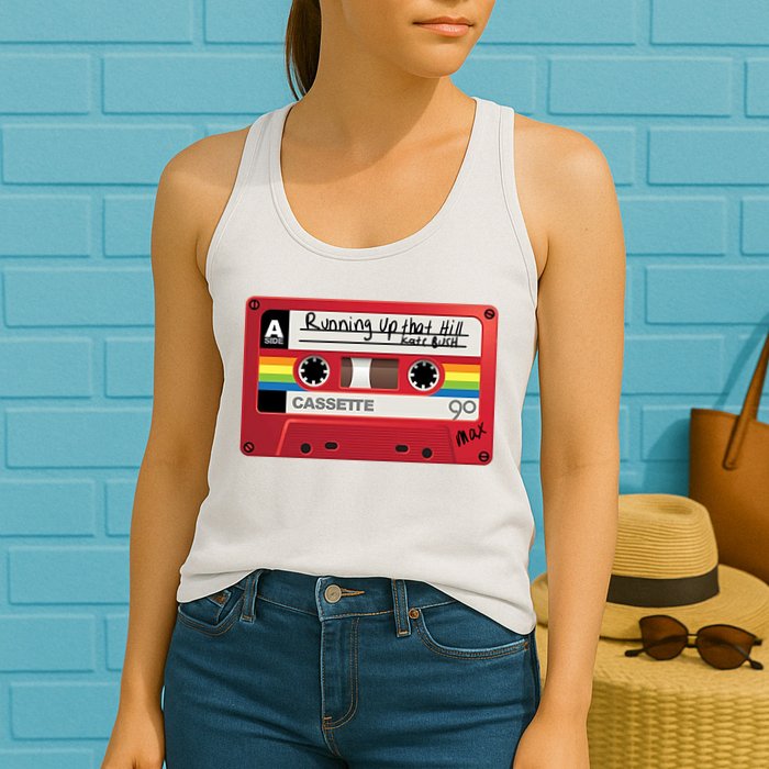 Running Up That Hill Cassette Kate Bush Vintage Retro LGBT Womens Tank Top