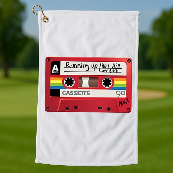 Running Up That Hill Cassette Kate Bush Vintage Retro LGBT Golf Towel