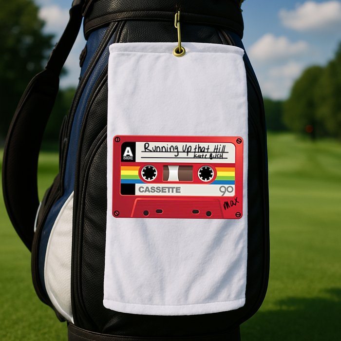 Running Up That Hill Cassette Kate Bush Vintage Retro LGBT Golf Towel