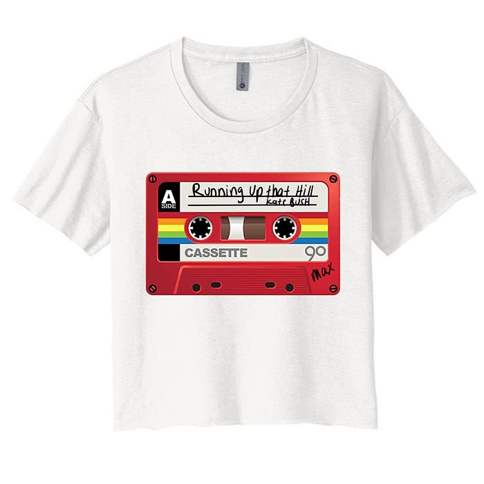 Running Up That Hill Cassette Kate Bush Vintage Retro LGBT Women's Crop Top Tee