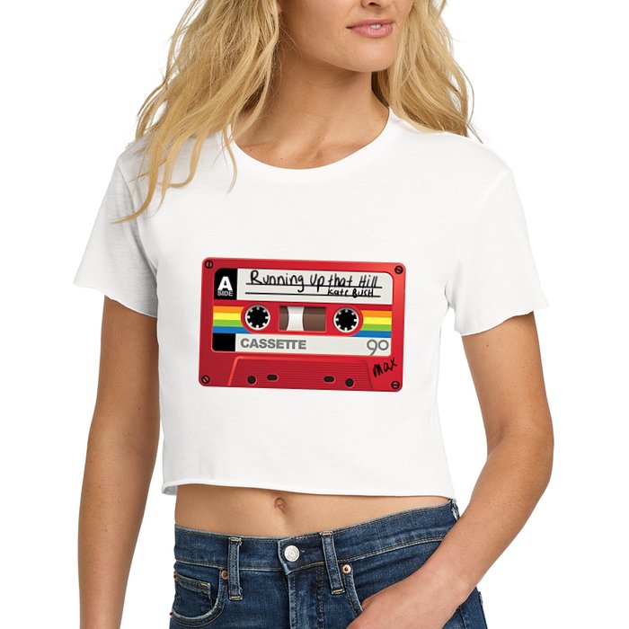 Running Up That Hill Cassette Kate Bush Vintage Retro LGBT Women's Crop Top Tee