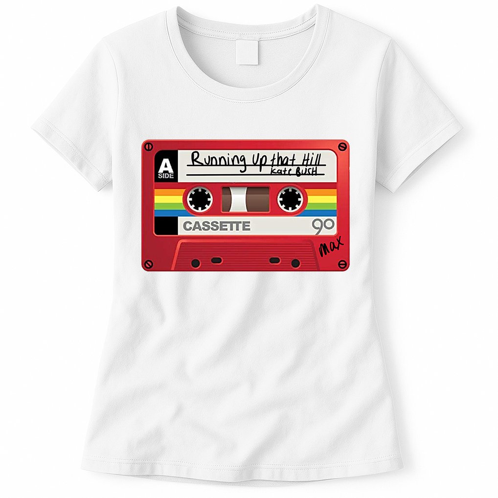 Running Up That Hill Cassette Kate Bush Vintage Retro LGBT Womens T-Shirt