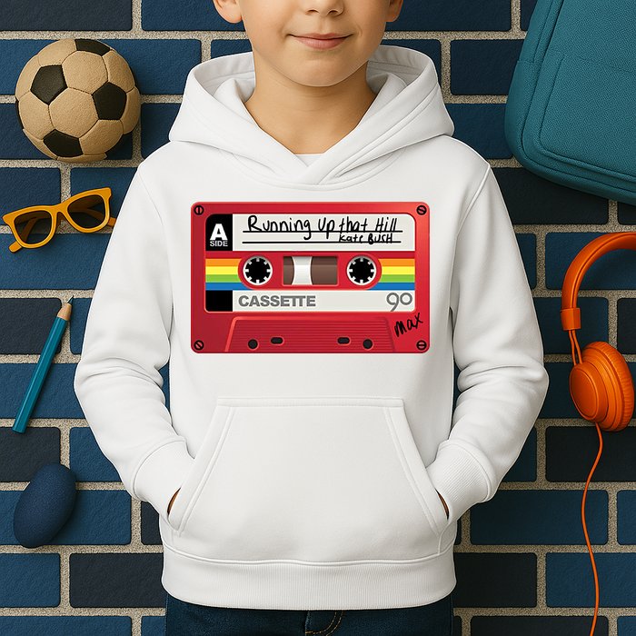 Running Up That Hill Cassette Kate Bush Vintage Retro LGBT Kids Hoodie