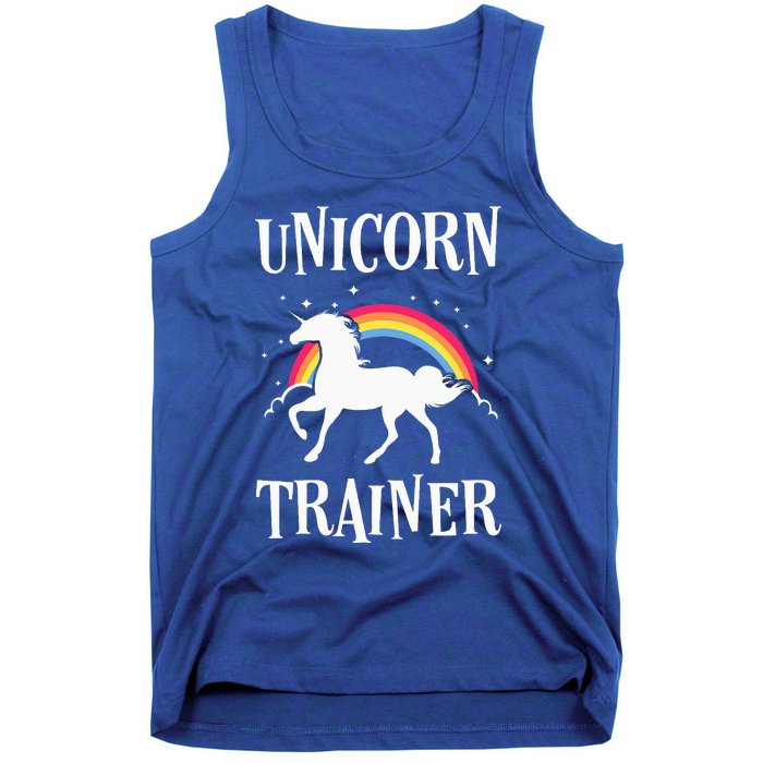 Rainbow Unicorn Trainer Easy Costume Halloween Funny Tank Top