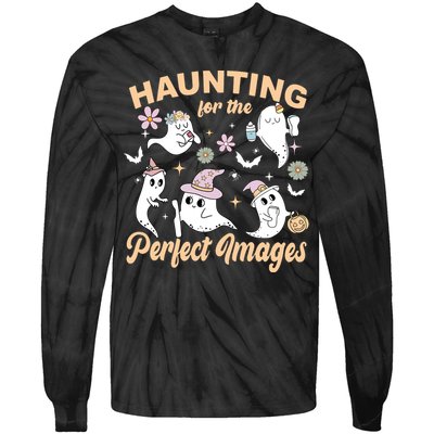 Retro Ultrasound Tech Halloween Echo Tech Vascular Tech Tie-Dye Long Sleeve Shirt