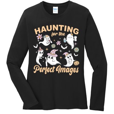 Retro Ultrasound Tech Halloween Echo Tech Vascular Tech Ladies Long Sleeve Shirt