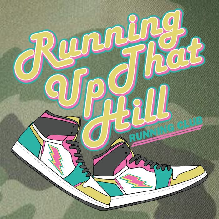 Running Up That Hill Retro Running Marathon Track Cross Legacy Tie Dye Trucker Hat