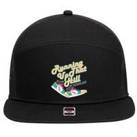 Running Up That Hill Retro Running Marathon Track Cross 7 Panel Mesh Trucker Snapback Hat
