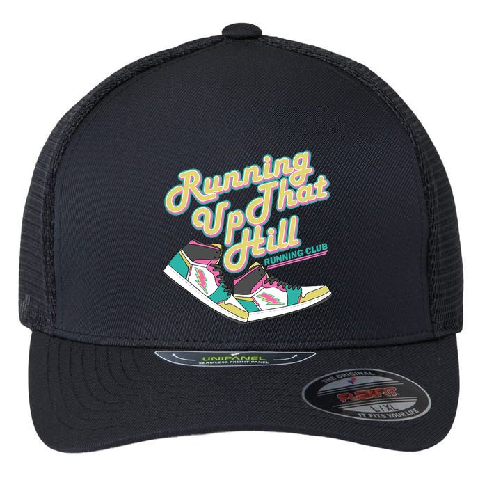 Running Up That Hill Retro Running Marathon Track Cross Flexfit Unipanel Trucker Cap