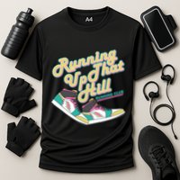 Running Up That Hill Retro Running Marathon Track Cross Performance Shirt