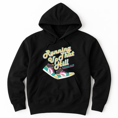 Running Up That Hill Retro Running Marathon Track Cross Hoodie