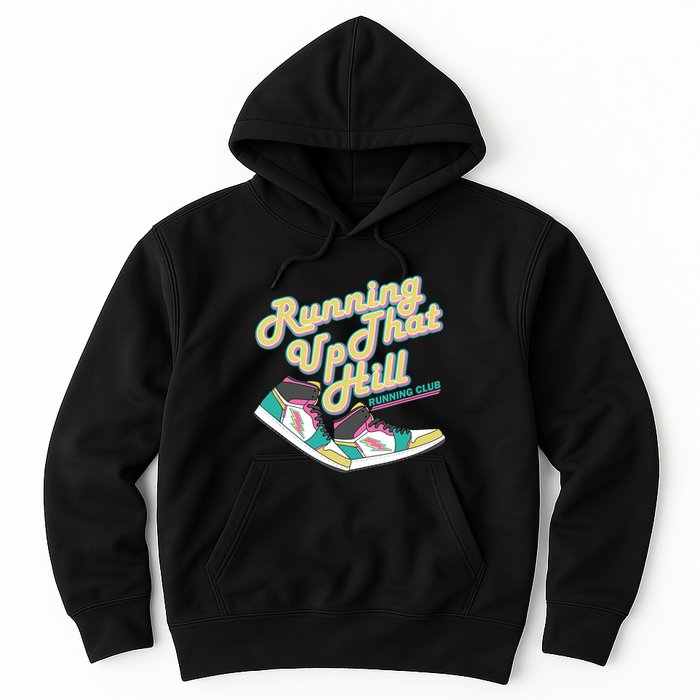 Running Up That Hill Retro Running Marathon Track Cross Hoodie