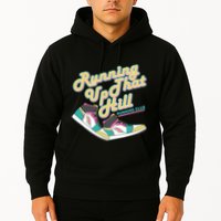 Running Up That Hill Retro Running Marathon Track Cross Hoodie
