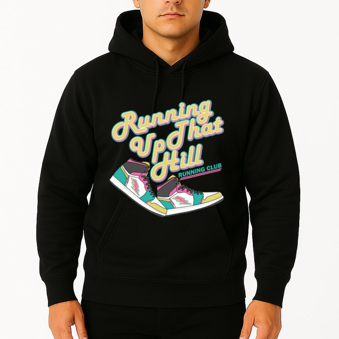Running Up That Hill Retro Running Marathon Track Cross Hoodie
