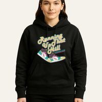 Running Up That Hill Retro Running Marathon Track Cross Hoodie