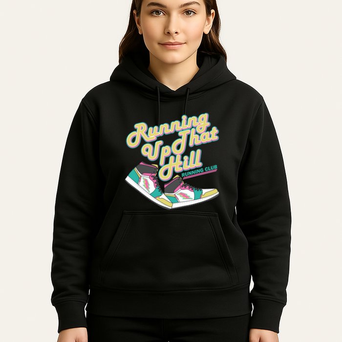 Running Up That Hill Retro Running Marathon Track Cross Hoodie