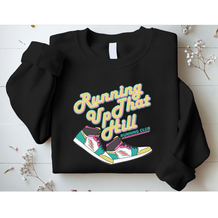 Running Up That Hill Retro Running Marathon Track Cross Sweatshirt