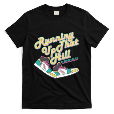 Running Up That Hill Retro Running Marathon Track Cross T-Shirt