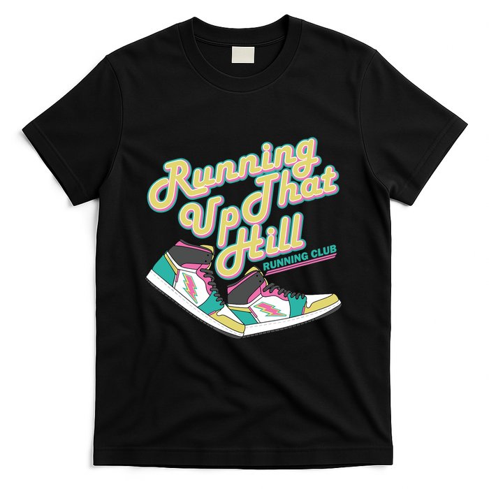 Running Up That Hill Retro Running Marathon Track Cross T-Shirt