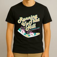 Running Up That Hill Retro Running Marathon Track Cross T-Shirt