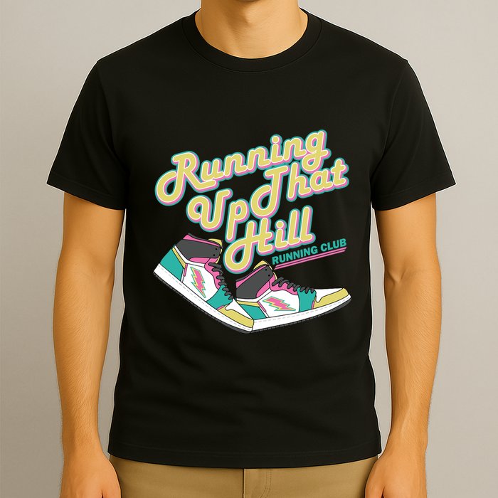 Running Up That Hill Retro Running Marathon Track Cross T-Shirt