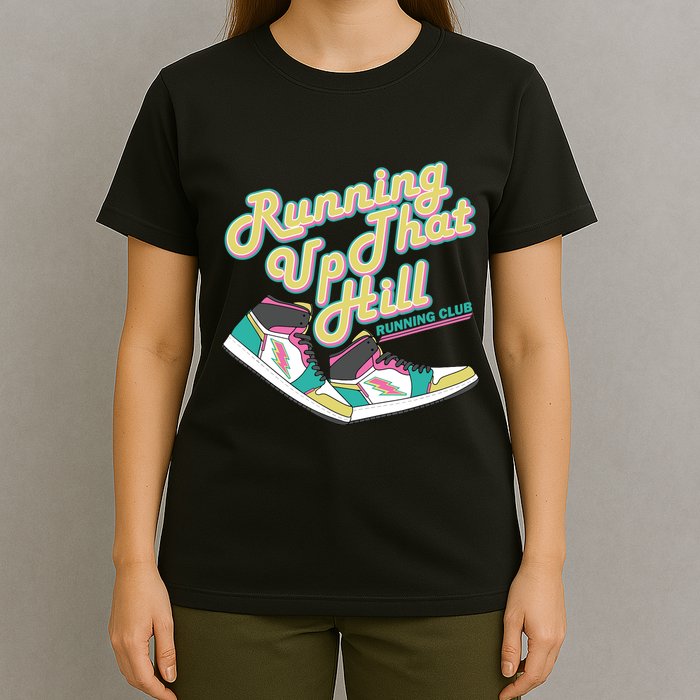 Running Up That Hill Retro Running Marathon Track Cross T-Shirt