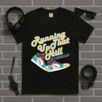 Running Up That Hill Retro Running Marathon Track Cross T-Shirt