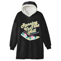 Running Up That Hill Retro Running Marathon Track Cross Hooded Wearable Blanket
