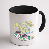 Running Up That Hill Retro Running Marathon Track Cross Mug