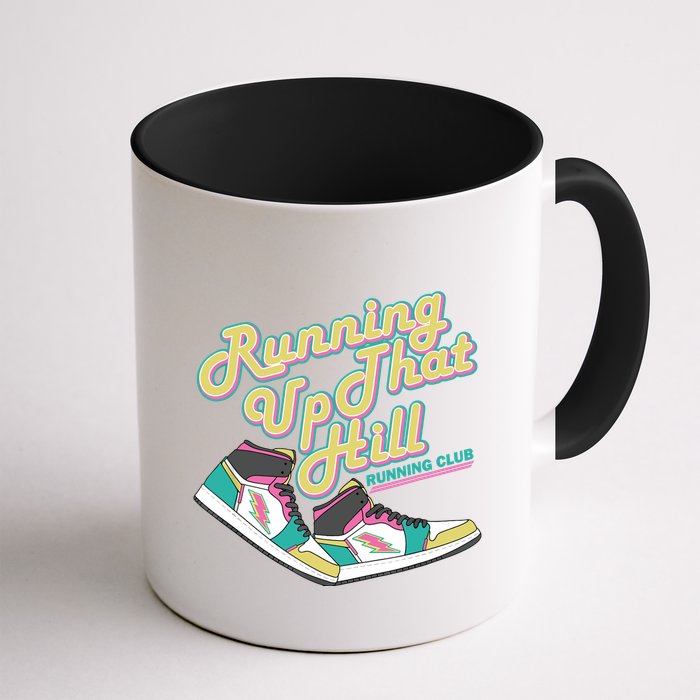 Running Up That Hill Retro Running Marathon Track Cross Mug