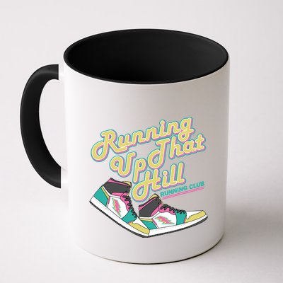 Running Up That Hill Retro Running Marathon Track Cross Mug
