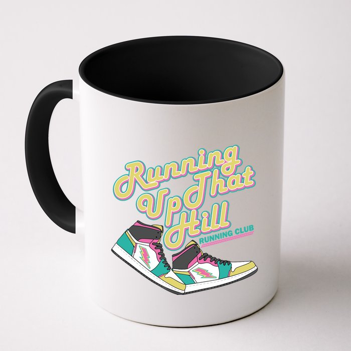 Running Up That Hill Retro Running Marathon Track Cross Mug