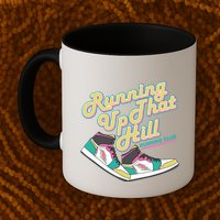 Running Up That Hill Retro Running Marathon Track Cross Mug