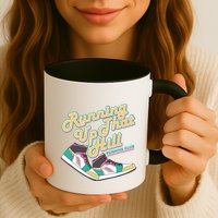 Running Up That Hill Retro Running Marathon Track Cross Mug