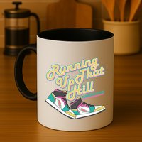 Running Up That Hill Retro Running Marathon Track Cross Mug
